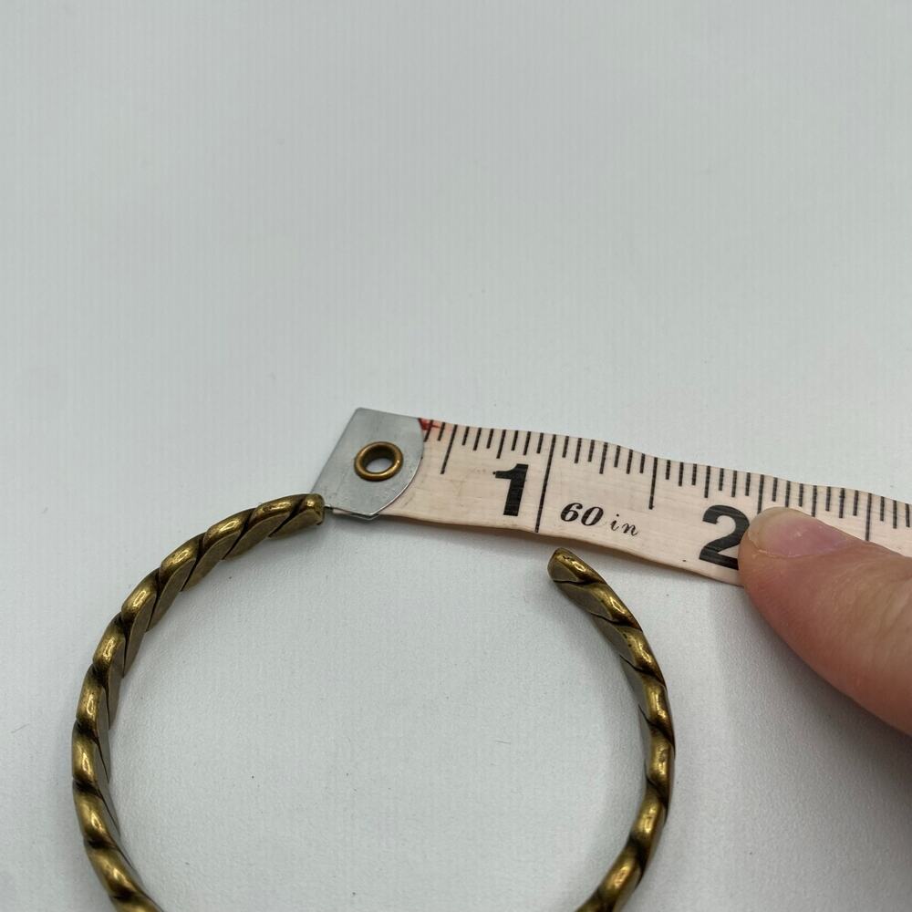 Brass Bracelet Jewelry Wrist Small Rope Patina Gold Tone - Picture 4 of 5